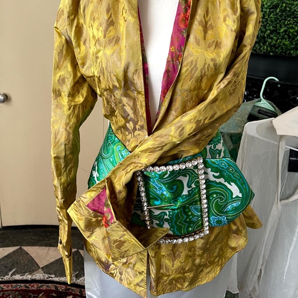 Rare Dolce & Gabbana Runway Green Paisley Belt main image 8